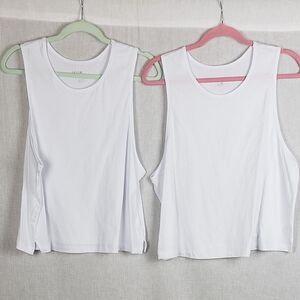 Johnny Was Calme Tank Top Boxy Women XL‎ Active White Workout Gym Casual Summer